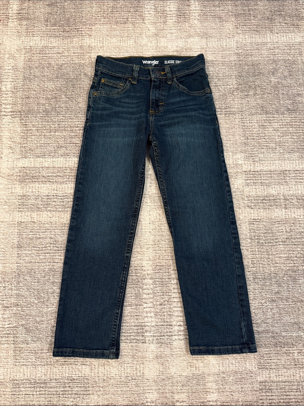 Wrangler Boys Straight Leg Jeans in Dark Blue Denim